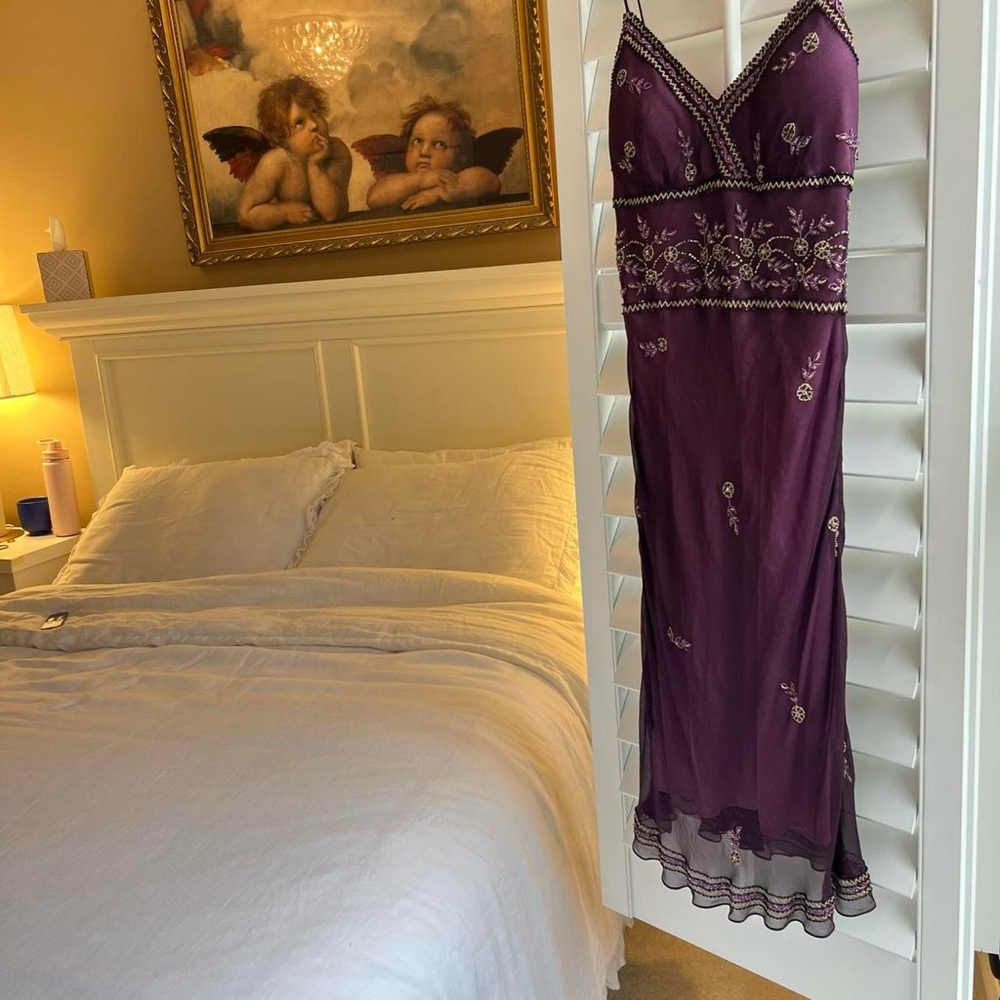 Purple Embroidered Dress